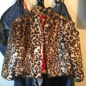 Vera Wang faux fur leopard print